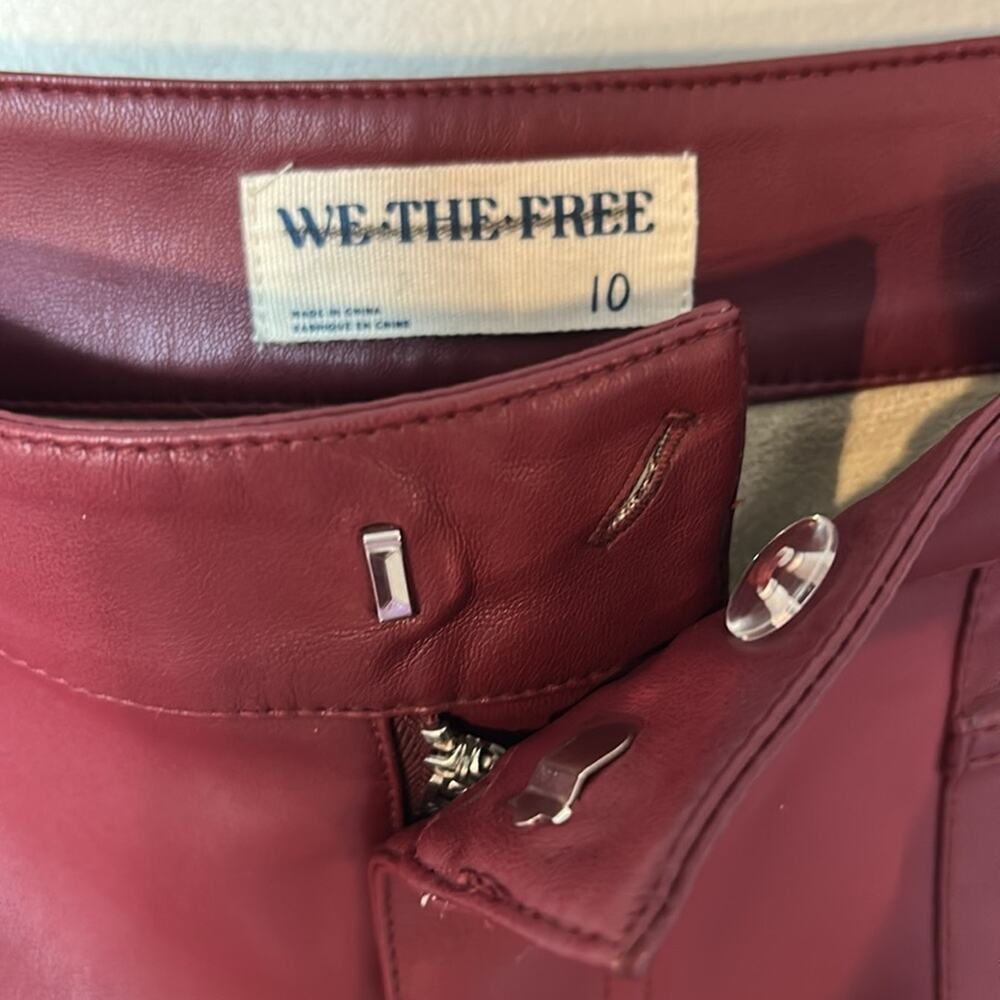 Free People We The Free Uptown burgundy faux bootcut leather pants - Picture 10 of 11